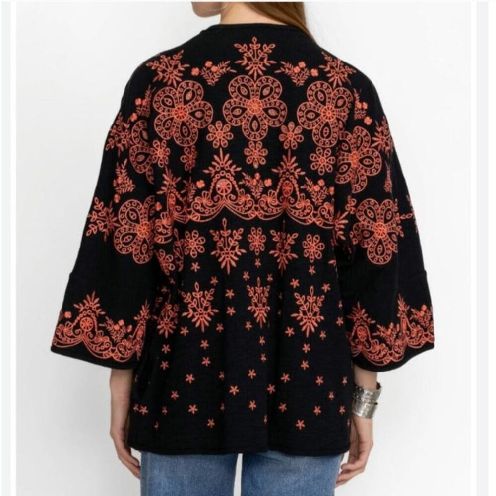 Johnny Was Embroidered Eyelet Kimono Top NWT